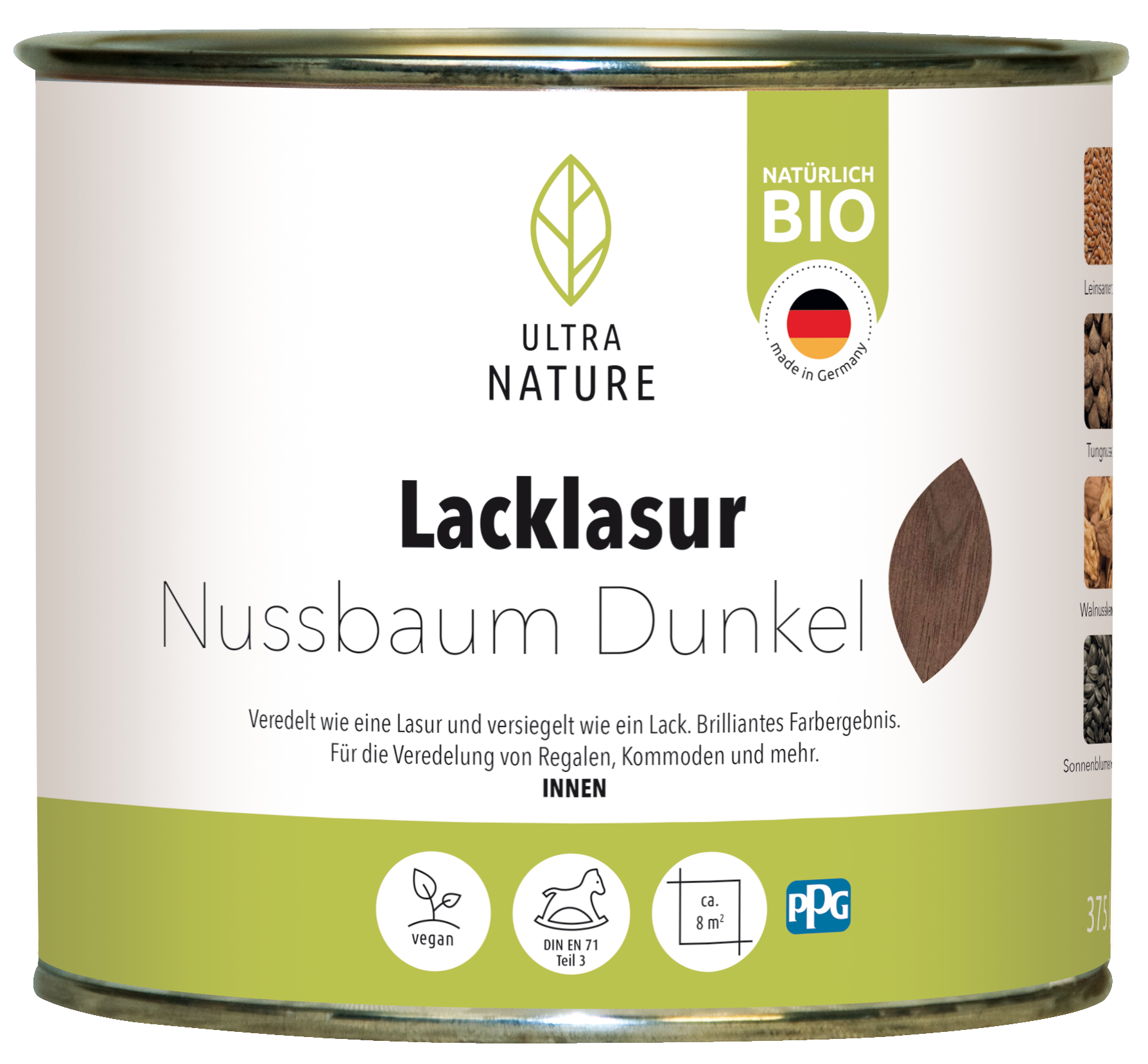 Ultra Nature Lacklasur Nussbaum Dunkel 0.375L