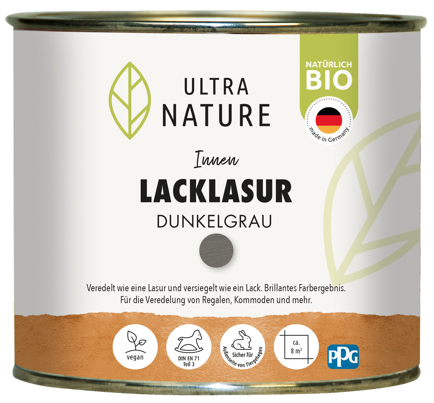 Ultra Nature Lacklasur dunkelgrau 0,375L