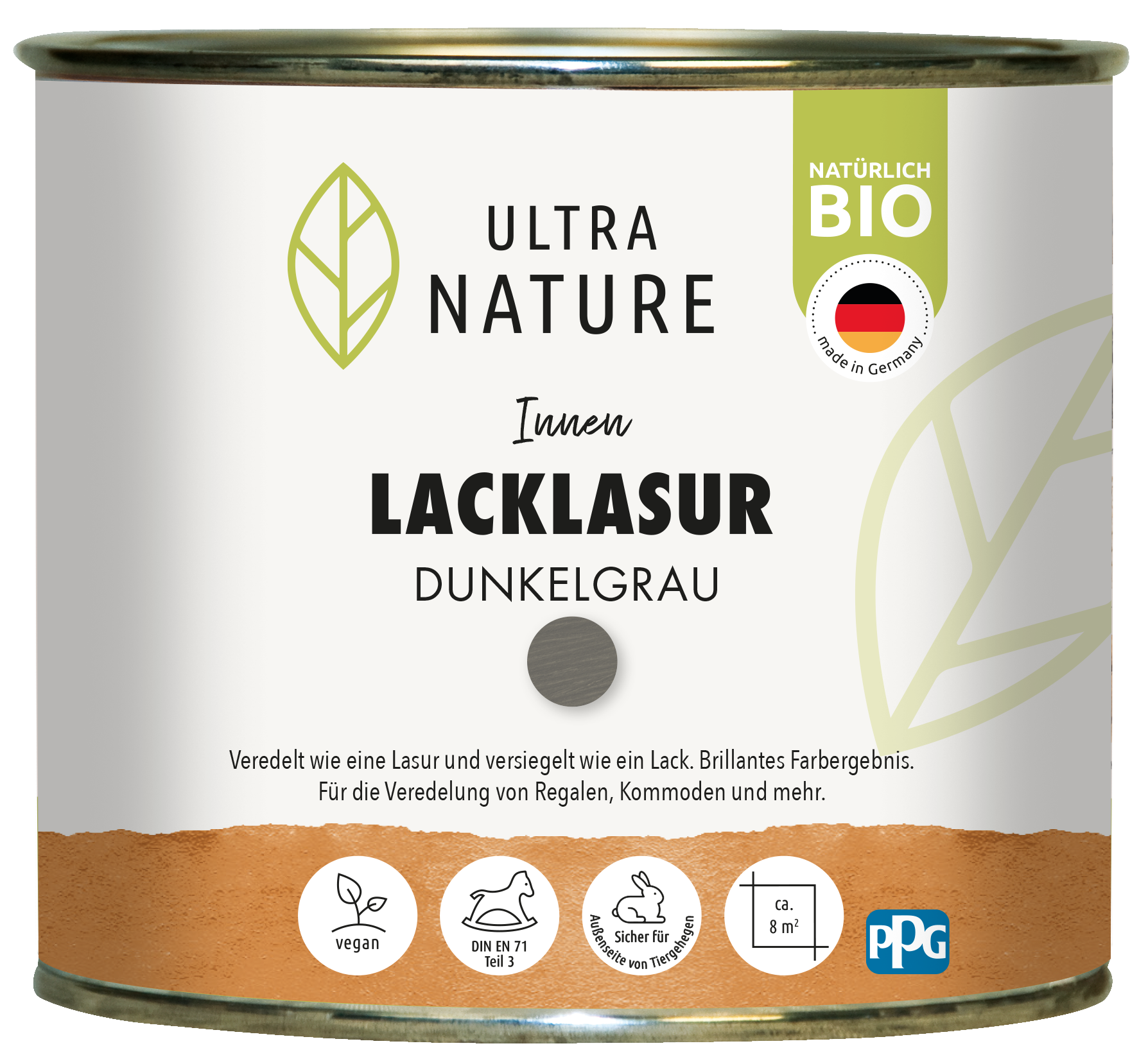 Ultra Nature Lacklasur dunkelgrau 0,375L
