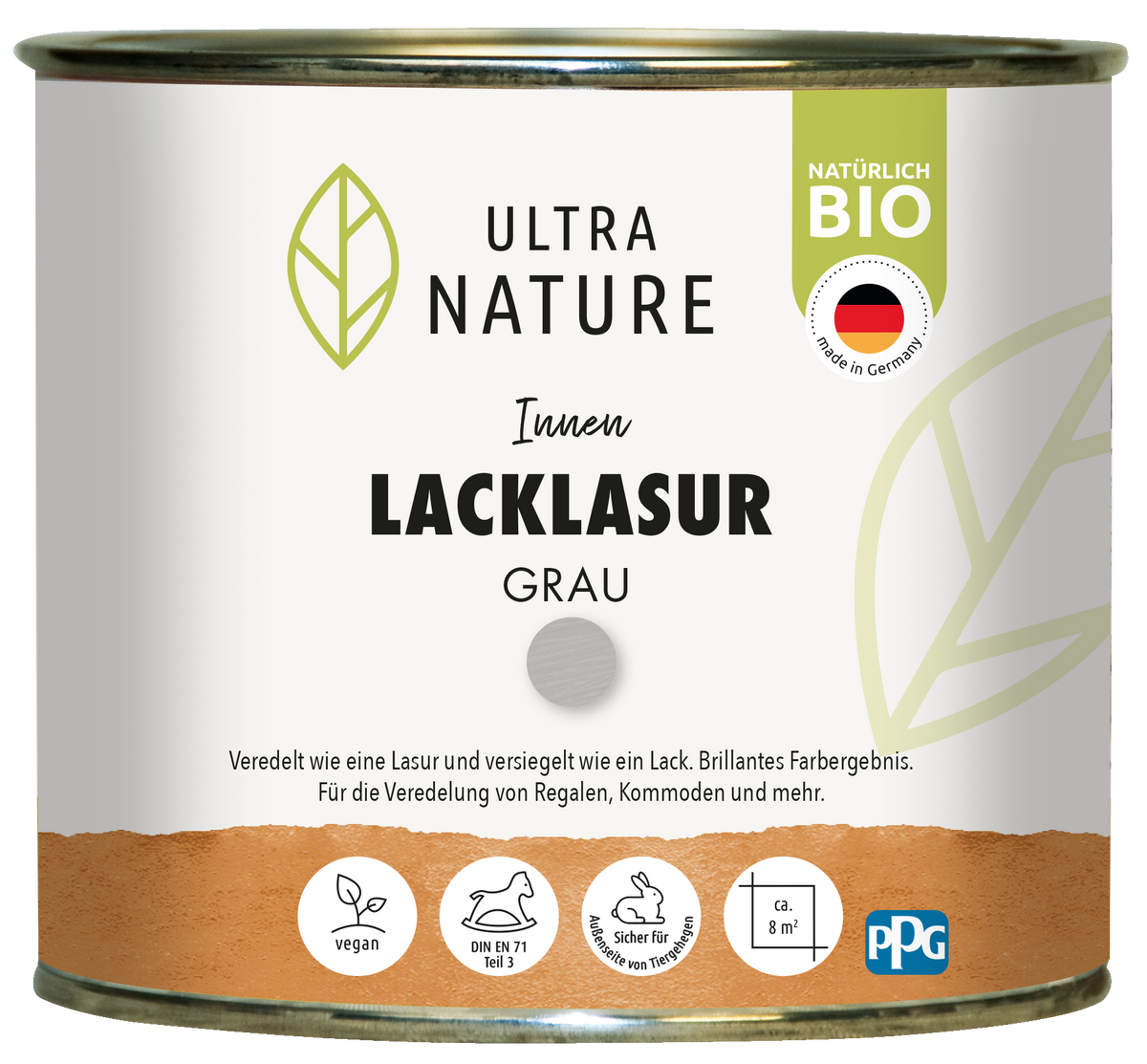 Ultra Nature Lacklasur grau 0,375L