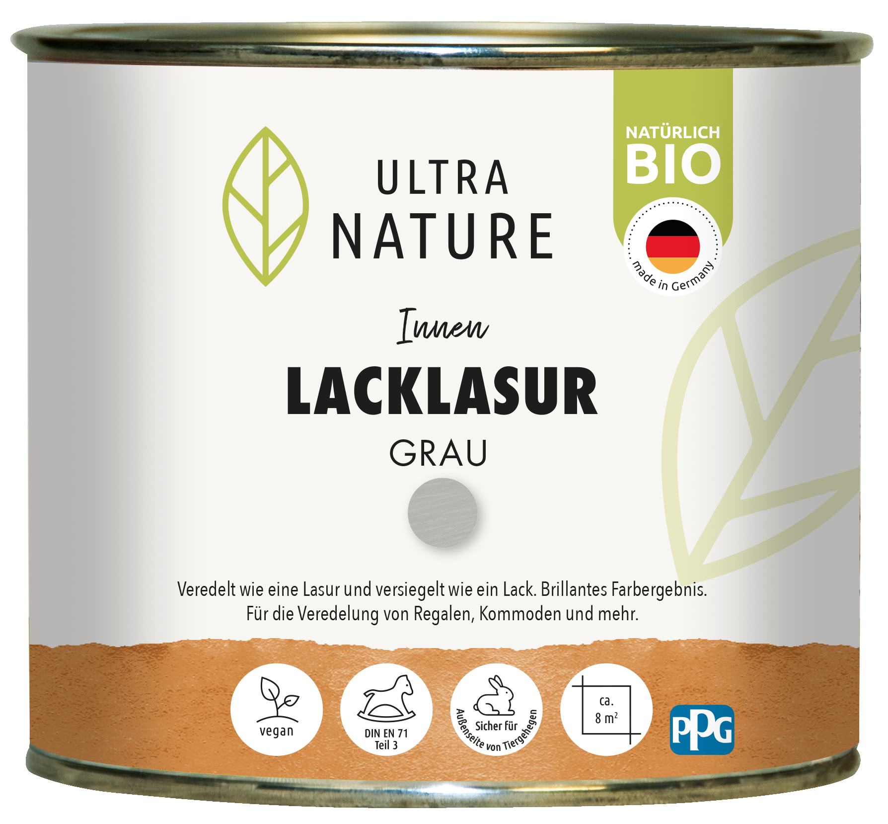 Ultra Nature Lacklasur grau 0,375L