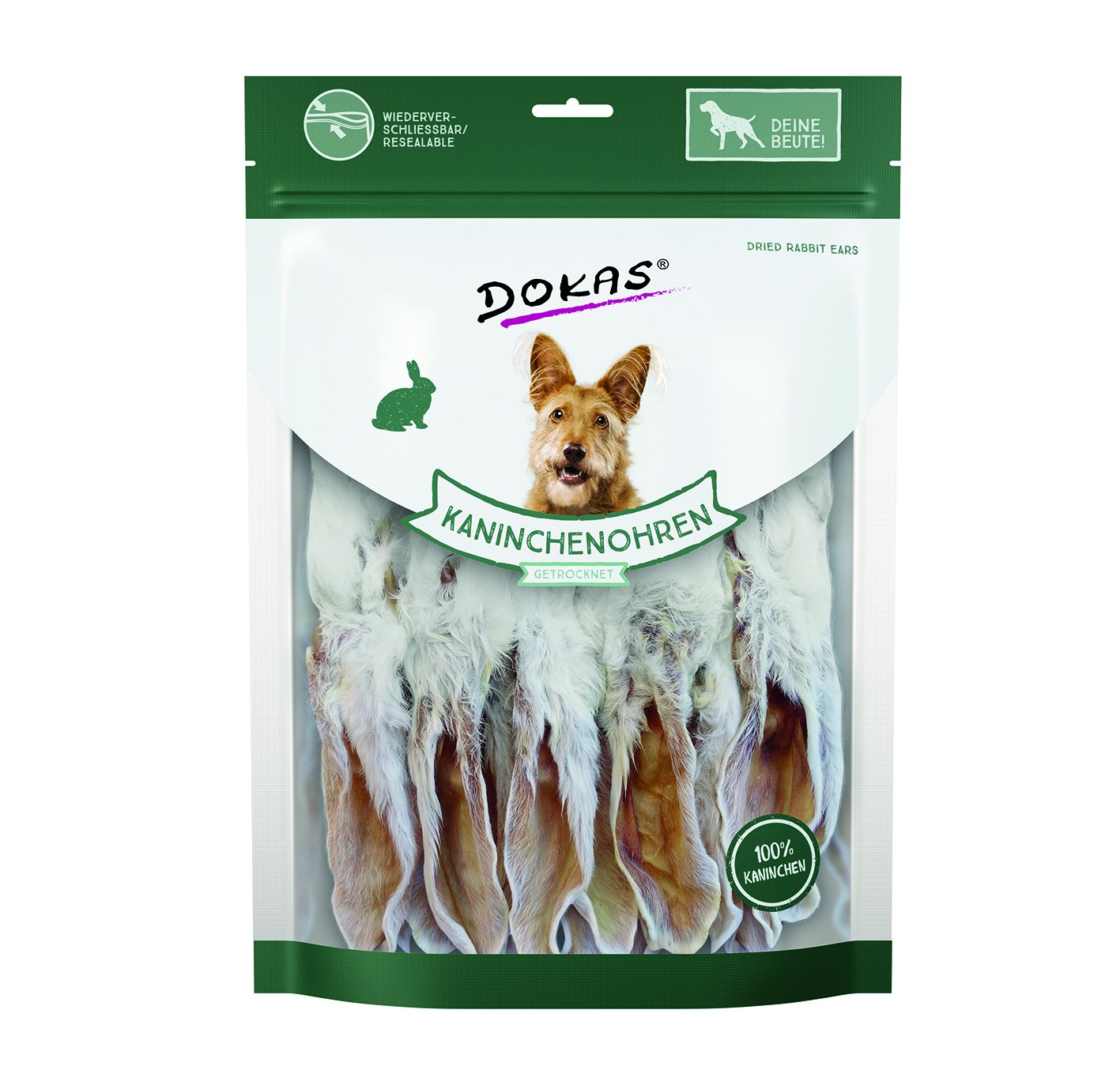 Dokas Kaninchenohren mit Fell getrocknet 180 g