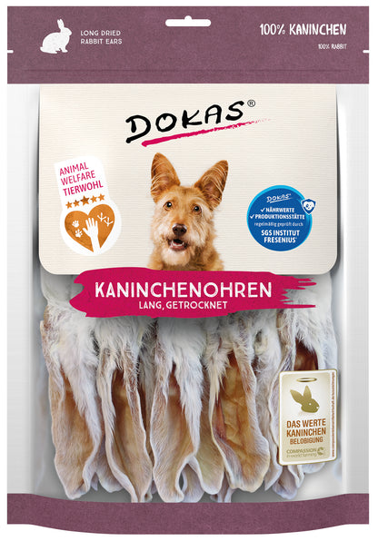 Dokas Kaninchenohren mit Fell getrocknet 180 g