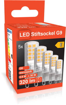 Vorteilspack! LED Stiftsockellampe G9 320 lm | ersetzt 30W (warmweiß)