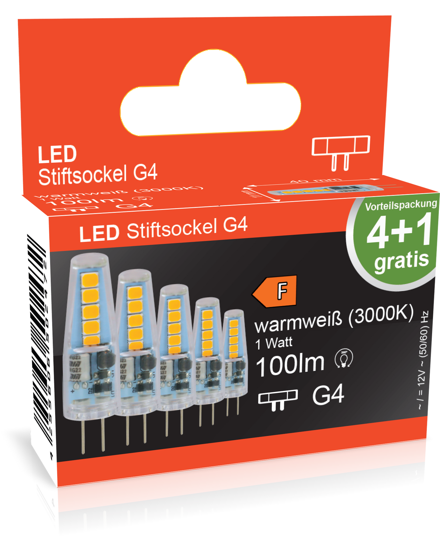 5er Pack G4 LED Stiftsockel