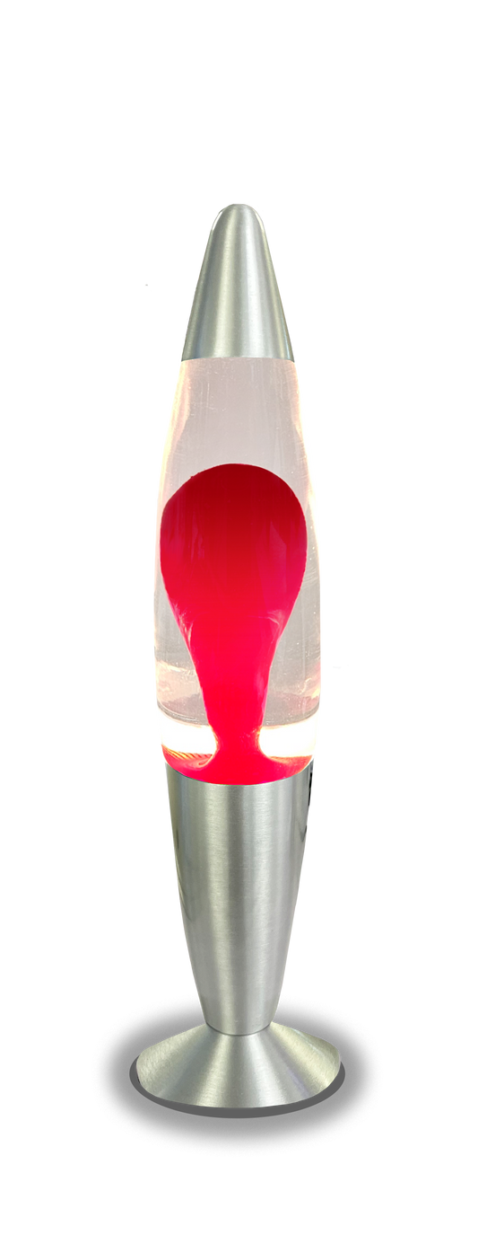 LED Lavalampe im Retro-Look rot-klar, 34 cm