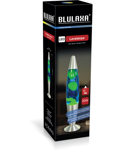 LED Lavalampe im Retro-Look blue-yellow, H 34cm