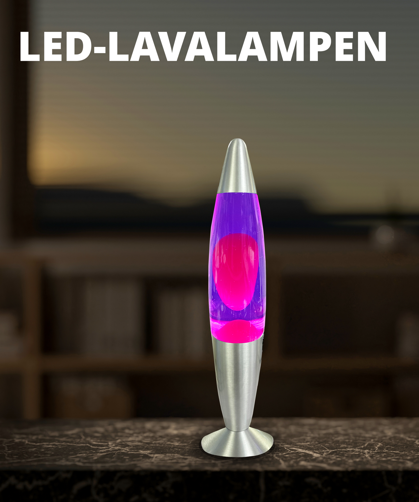 LED Lavalampe im Retro-Look pink-lila, H 34 cm