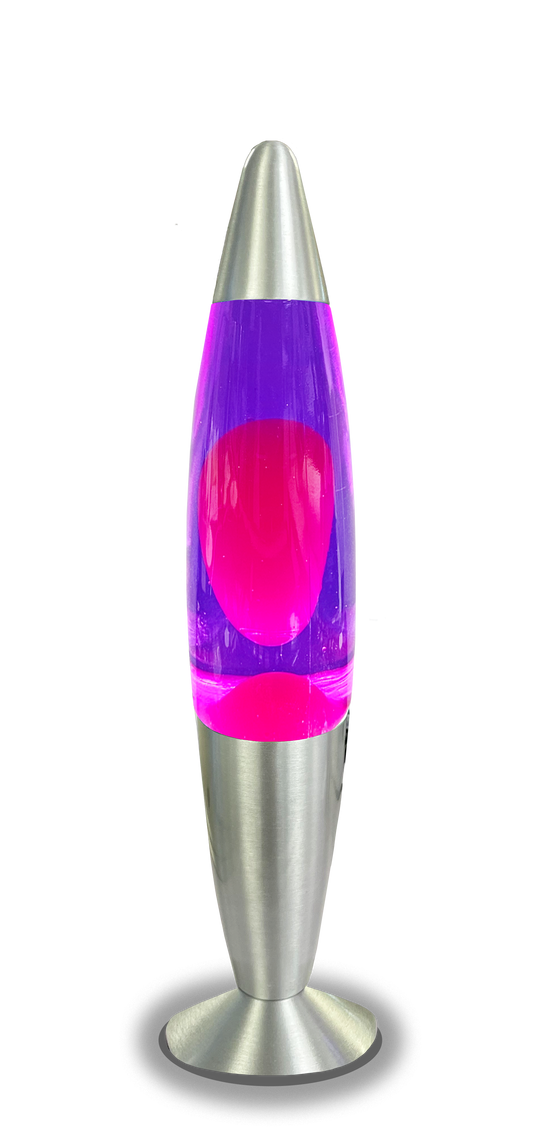 LED Lavalampe im Retro-Look pink-lila, H 34 cm
