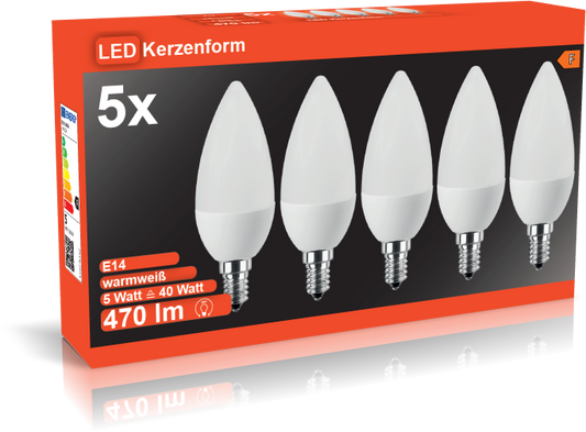 Vorteilspack! LED-Lampe E14 470lm | ersetzt 40W (warmweiß)