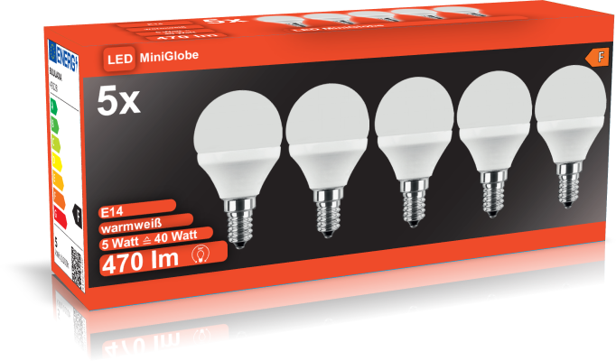 Vorteilspack! LED Lampe E14 470lm | ersetzt 40W (warmweiß)