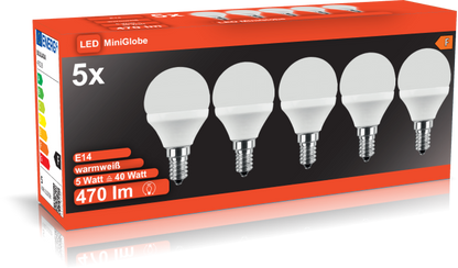 Vorteilspack! LED Lampe E14 470lm | ersetzt 40W (warmweiß)
