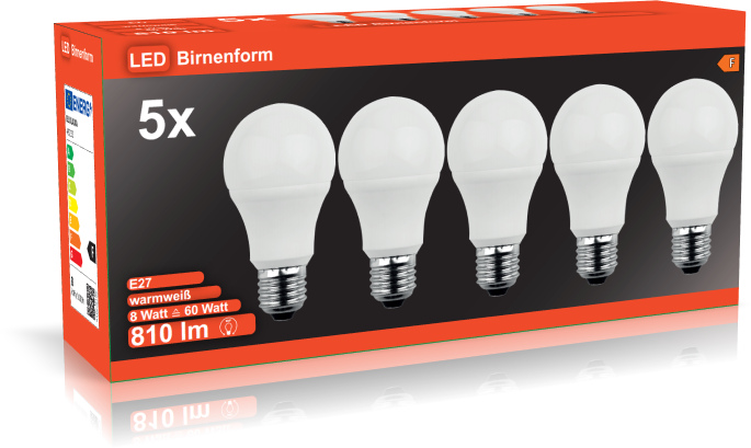 BLULAXA LED-Lampe E27 810lm | ersetzt 60W (warmweiß) 5er Set