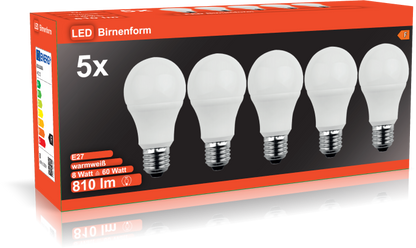 BLULAXA LED-Lampe E27 810lm | ersetzt 60W (warmweiß) 5er Set