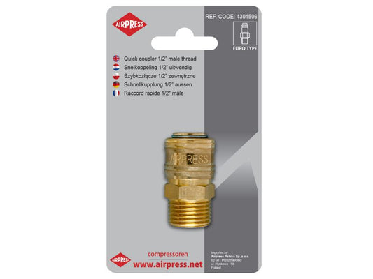 Airpress Druckluft-Schnellkupplung Euro | 1/2" Außengewinde
