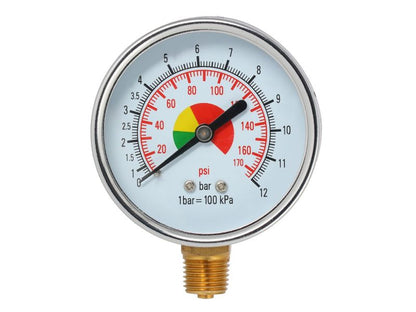 Manometer 1/4" 12 bar Anschluss unten