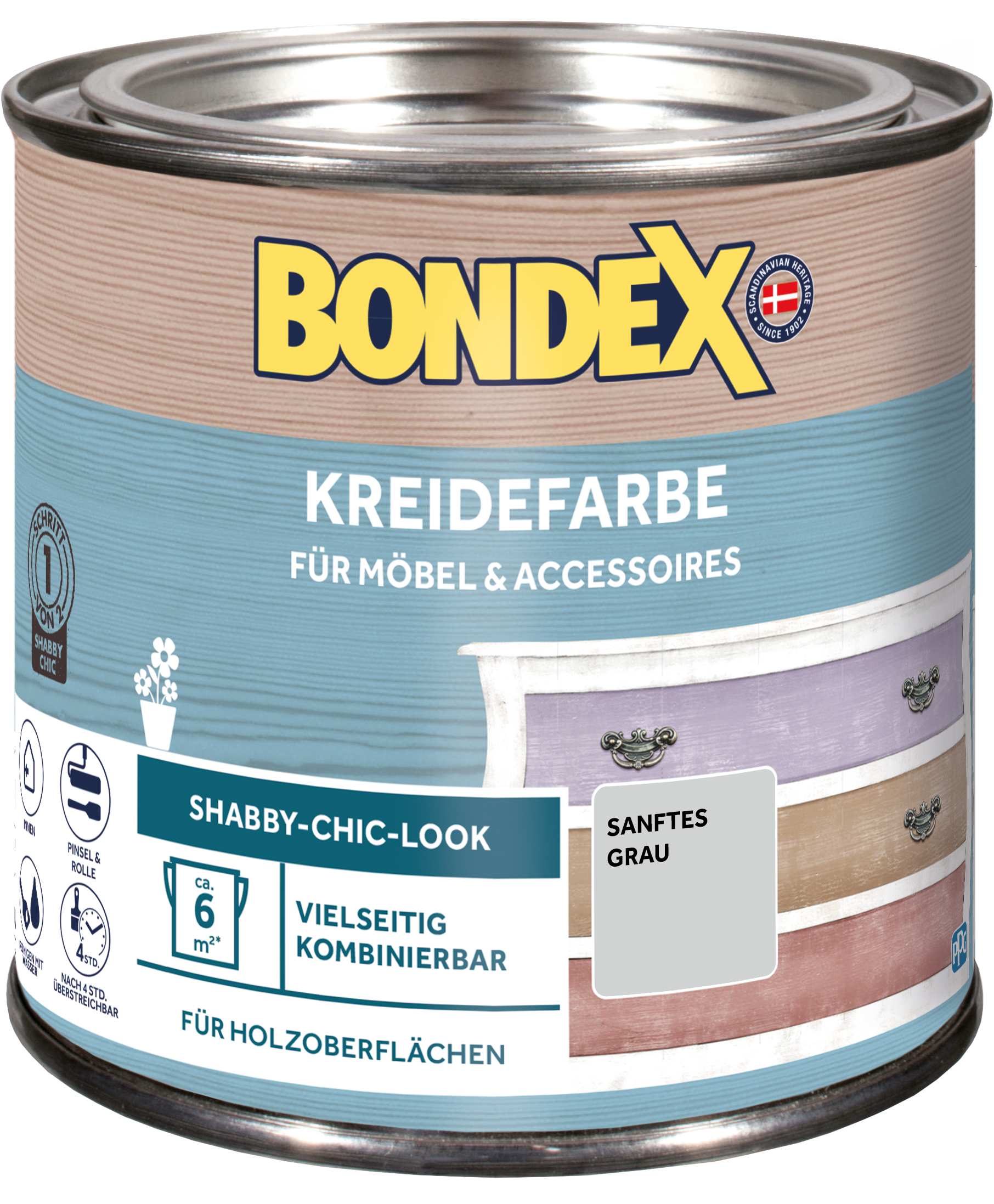 Bondex Kreidefarbe 0,5 L Sanftes Grau