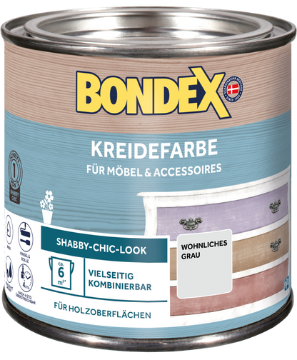Bondex Kreidefarbe 0,5 L Wohnliches Grau