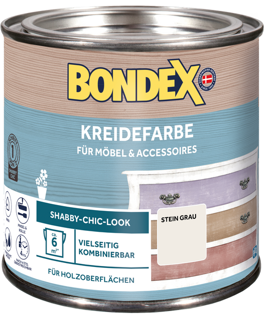 Bondex Kreidefarbe 0,5 L Stein Grau