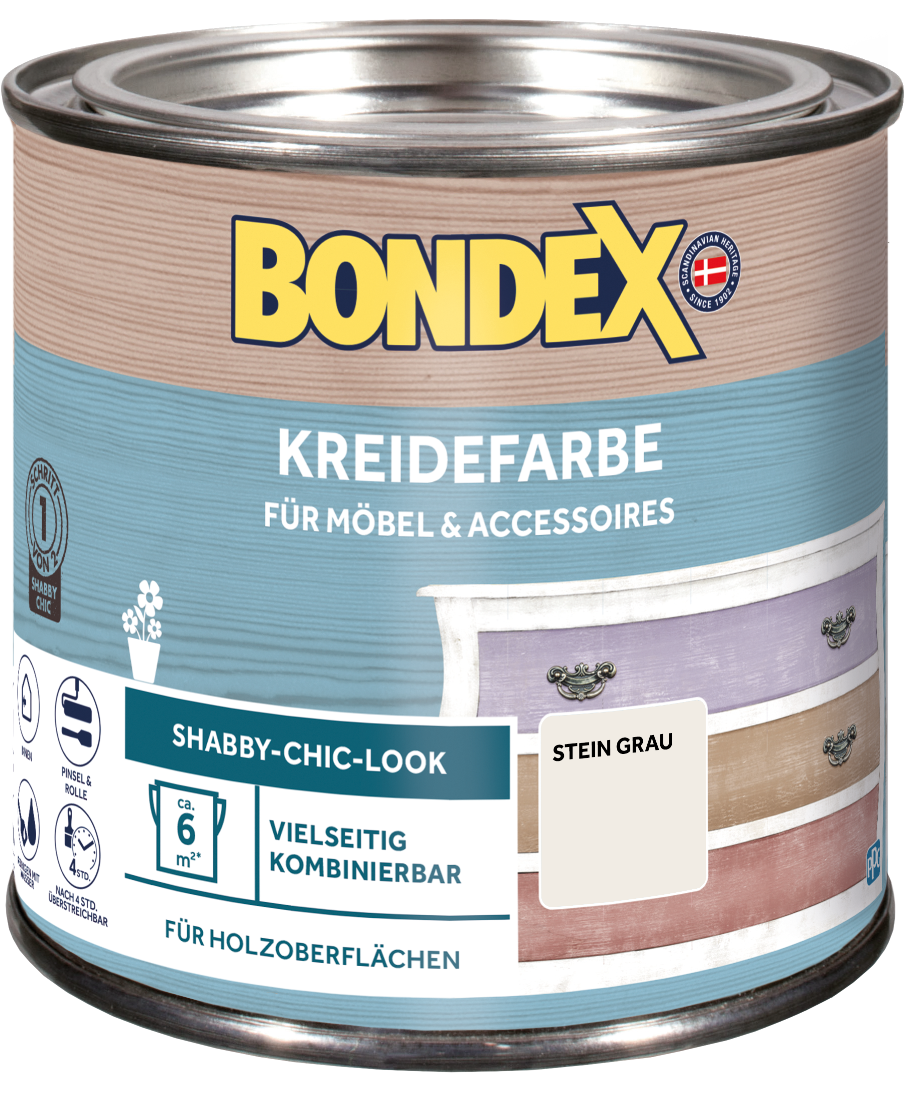 Bondex Kreidefarbe 0,5 L Stein Grau
