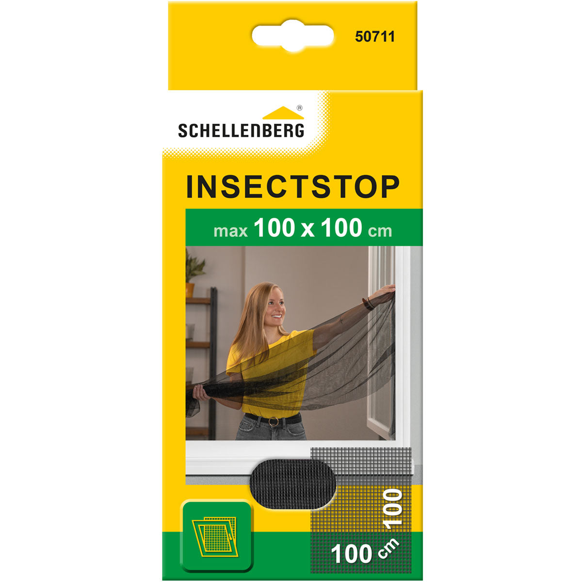 Schellenberg Fliegengitter 100 x 100 cm für Fenster | anthrazit