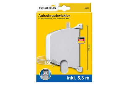 Schellenberg Aufschraubwickler "Maxi" mit Rolladengurt | schwenkbar | weiß
