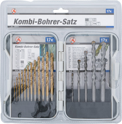 Kombi-Bohrer-Satz 1,5 - 10 mm 17 teilig