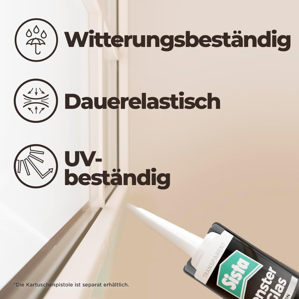 Sista Fenster & Glas Silikon transparent | 280ml
