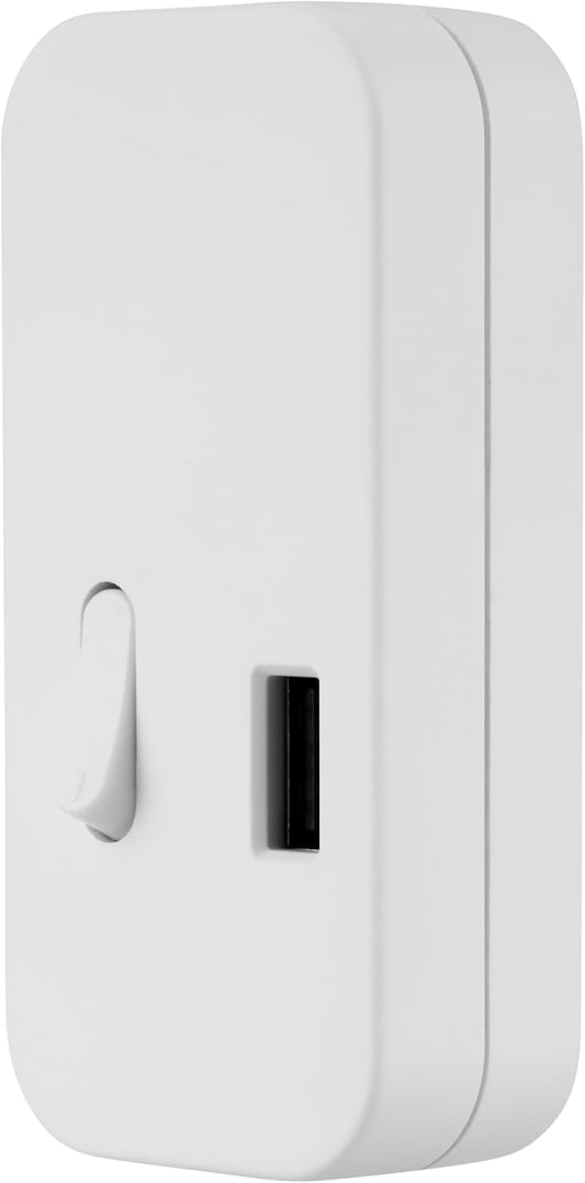 REV Schnur-Zwischenschalter mit USB-A | weiß