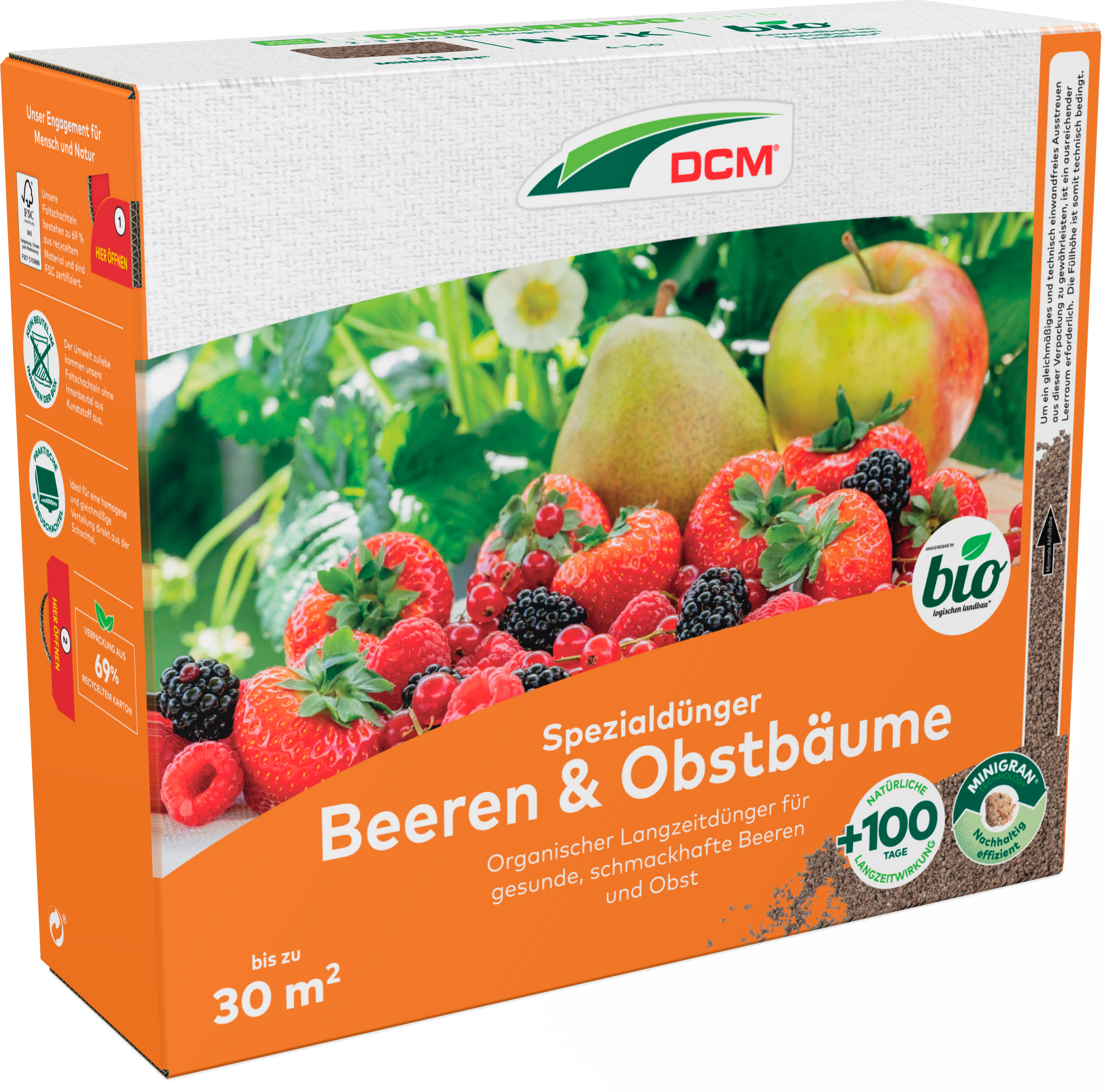 CUXIN DCM Spezialdünger für Beeren & Obstbäume, 3 kg