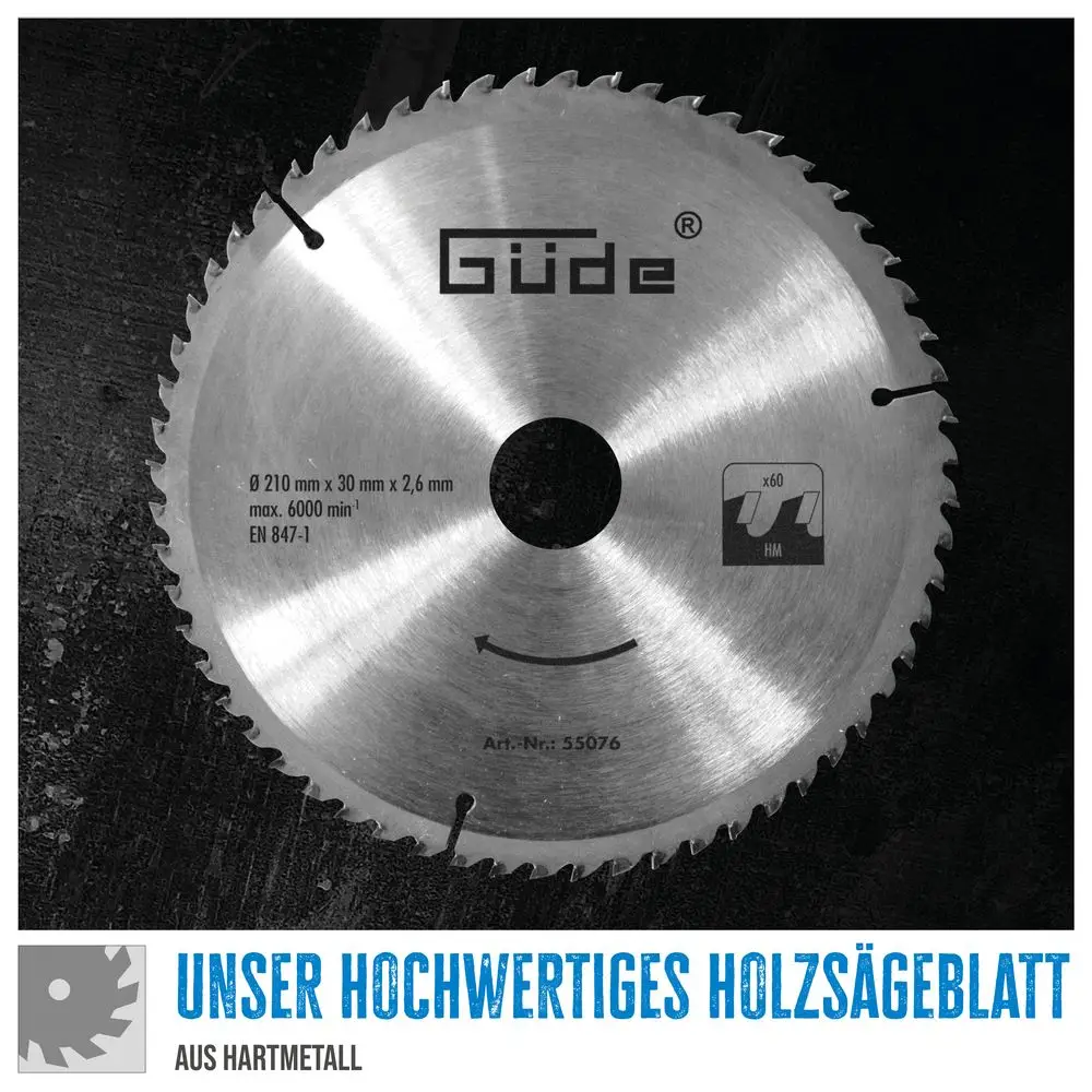 Holzsägeblatt HM 210 x 30 x 2,6 mm | 60 Zähne
