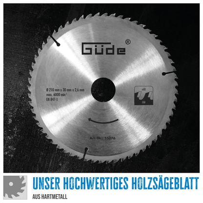 Holzsägeblatt HM 210 x 30 x 2,6 mm | 60 Zähne