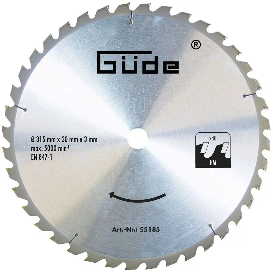 Güde Holzsägeblatt HM 315x30x48Z | Kreissägeblatt für Tischkreissägen