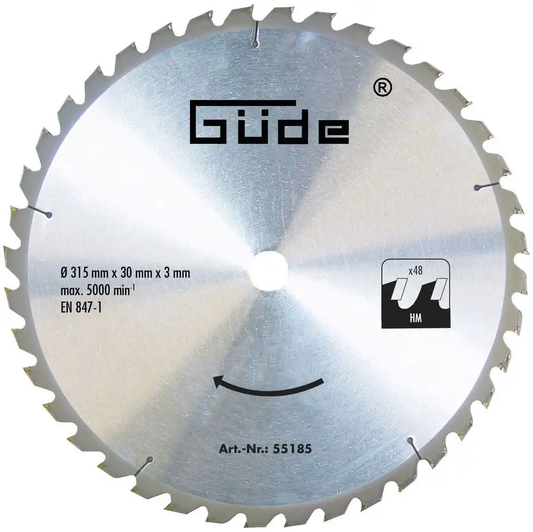 Güde Holzsägeblatt HM 315x30x48Z | Kreissägeblatt für Tischkreissägen