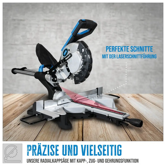 Güde Radialkappsäge 210mm mit Laser [GRK 2134.1 BSL] Kappsäge, Zugsäge, Gehrungssäge