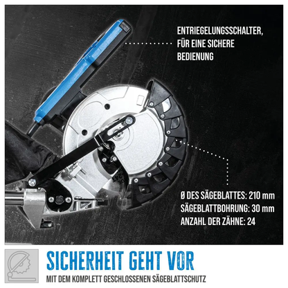 Güde Radialkappsäge 210mm mit Laser [GRK 2134.1 BSL] Kappsäge, Zugsäge, Gehrungssäge