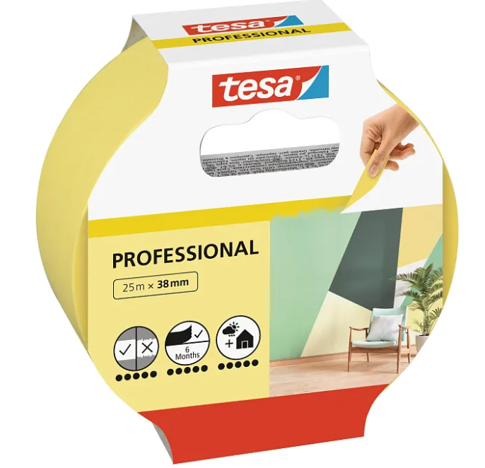 tesa Malerband Professional gelb 38 mm | 25m