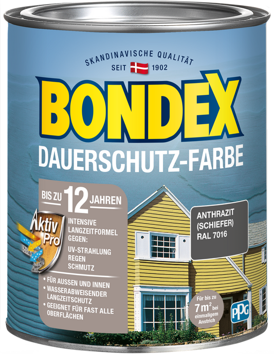 Bondex Dauerschutz-Farbe Schiefer  0,75l