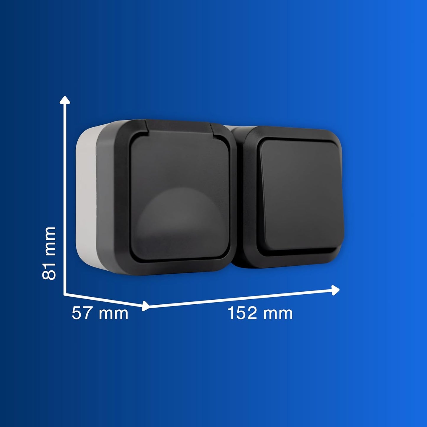 REV Wechselschalter + Steckdose Aufputz | IP55