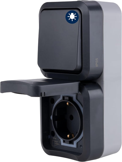 REV Wechselschalter + Steckdose Aufputz | IP55