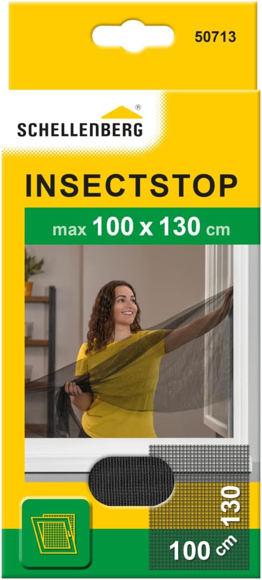Schellenberg Fliegengitter 100 x 130 cm für Fenster | anthrazit