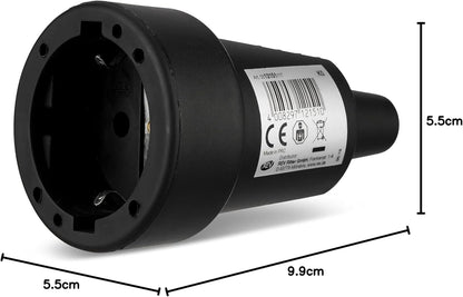 REV Schutzkontakt Gummikupplung | 16A | 230V | schwarz