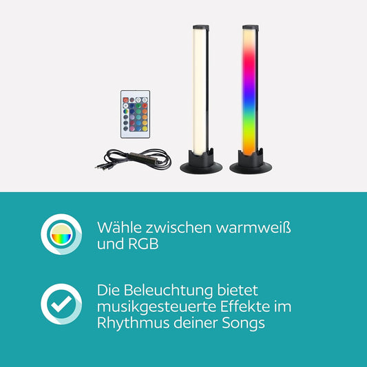 EGLO 2er Set LED Leuchten Gaming Zimmer, bunte Tischlampen mit Lichteffekten