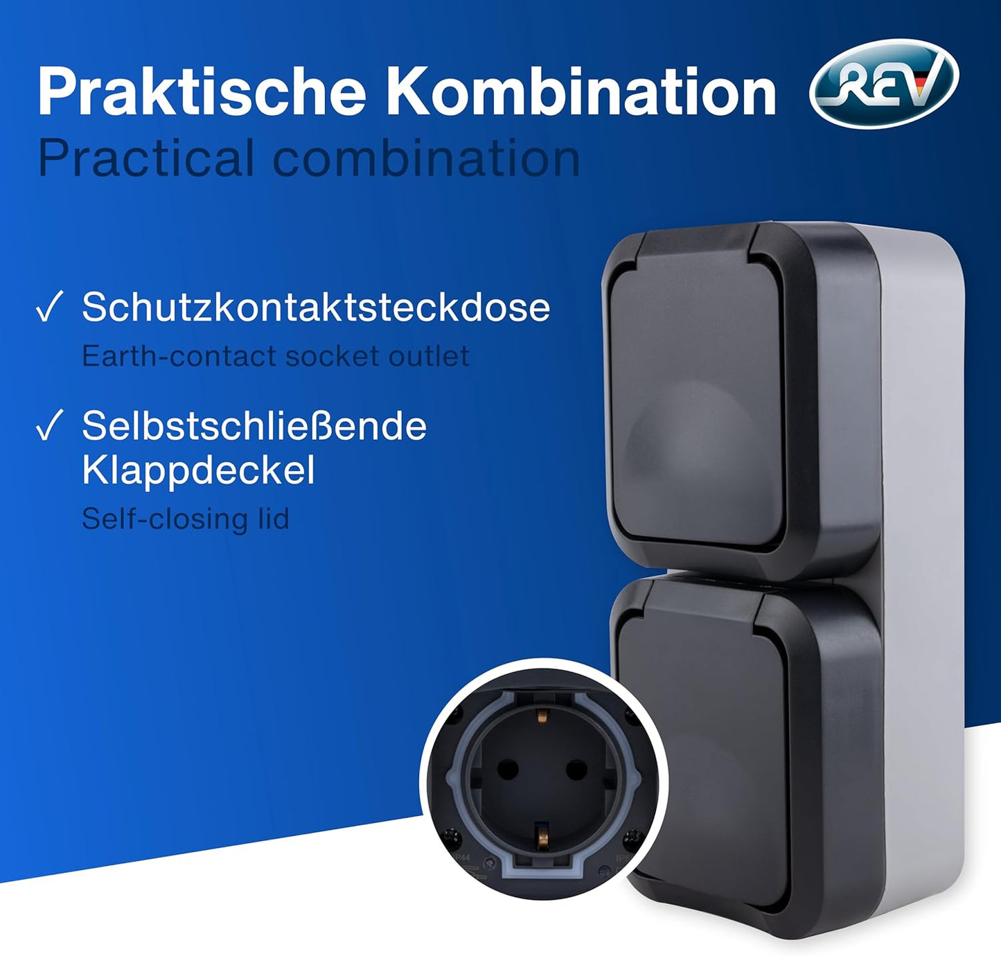 REV AquaStorm Steckdose 2-fach Aufputz | IP55