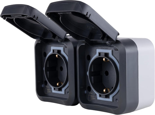 REV AquaStorm Steckdose 2-fach Aufputz | IP55