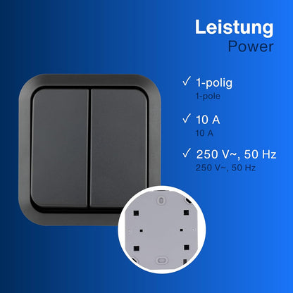 REV AquaStorm Serienschalter Aufputz | IP55