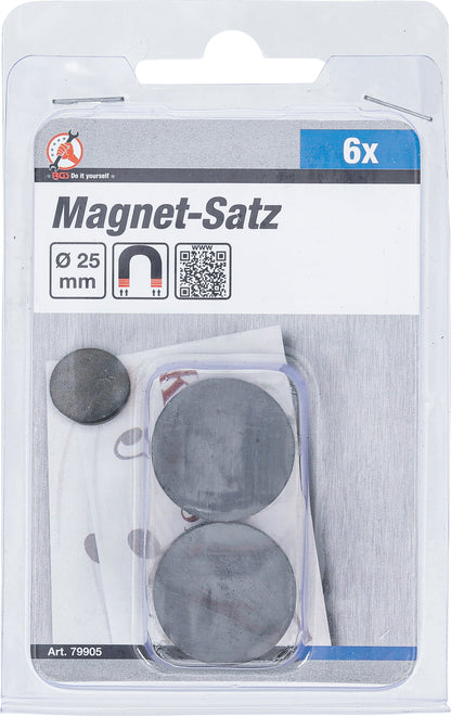 Magnet-Satz | Keramik | Ø 25 mm | 6 teilig