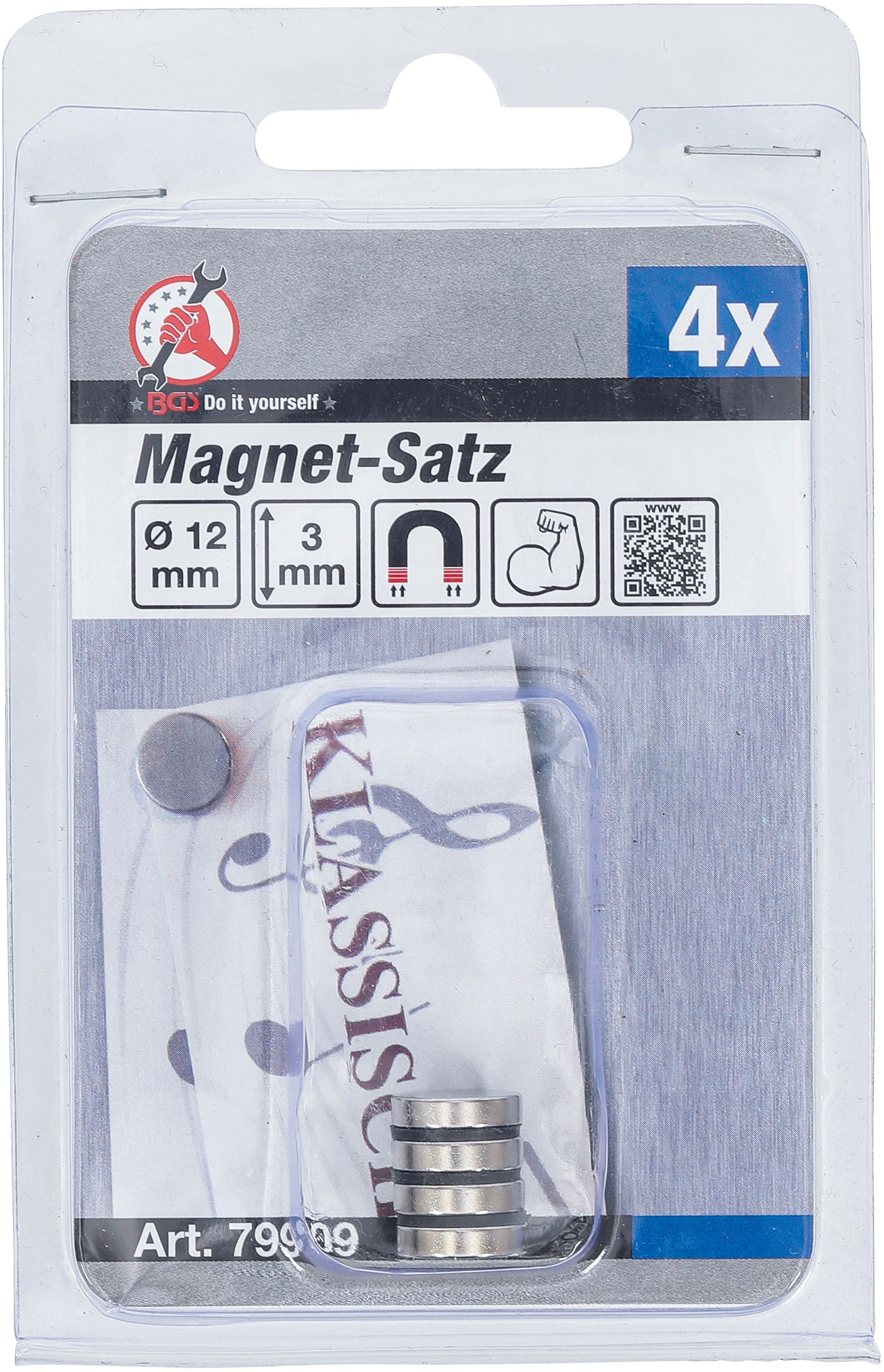 Magnet-Satz | extra stark | Ø 12 mm | 4 teilig