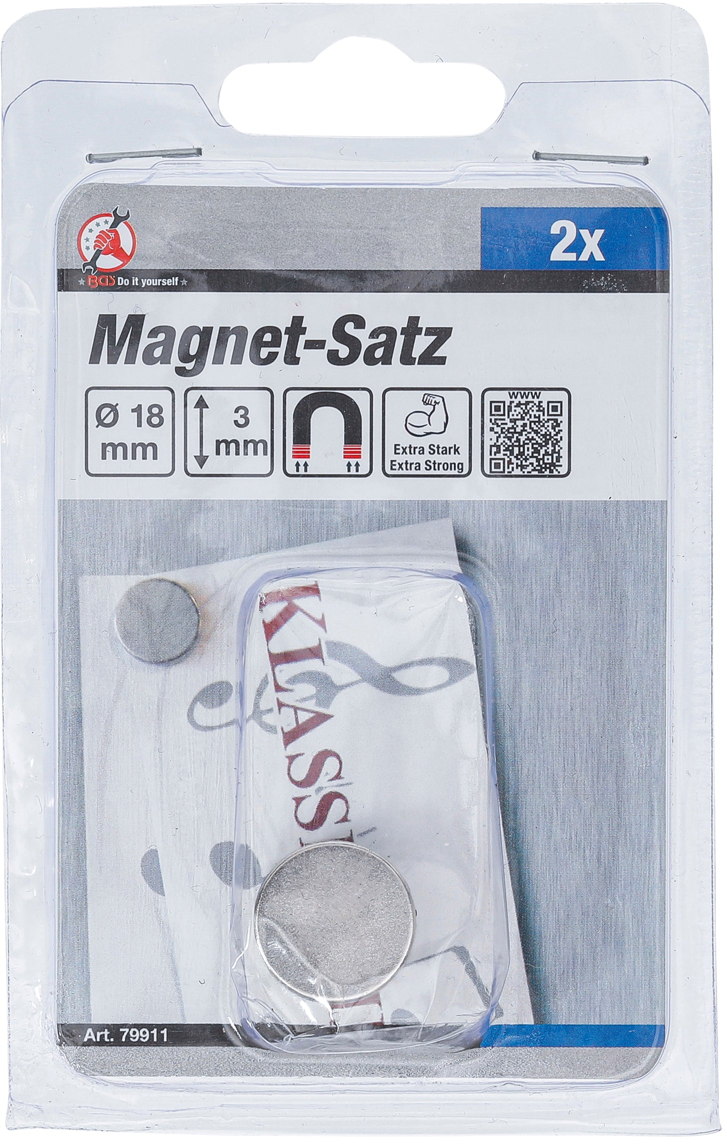 Magnet-Satz | extra stark | Ø 18 mm | 2 teilig