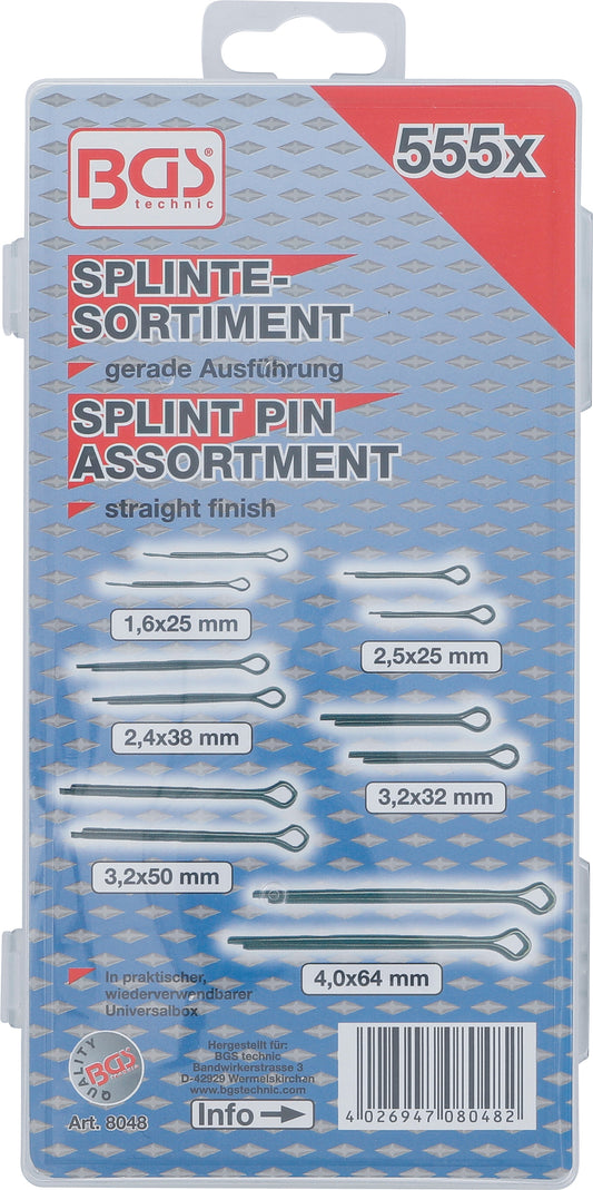 BGS Splinte-Sortiment | Ø 1,6-4,0 mm | 555 teilig